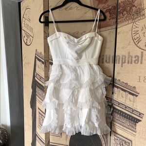 BCBGMaxAzria White Ruffle Dress